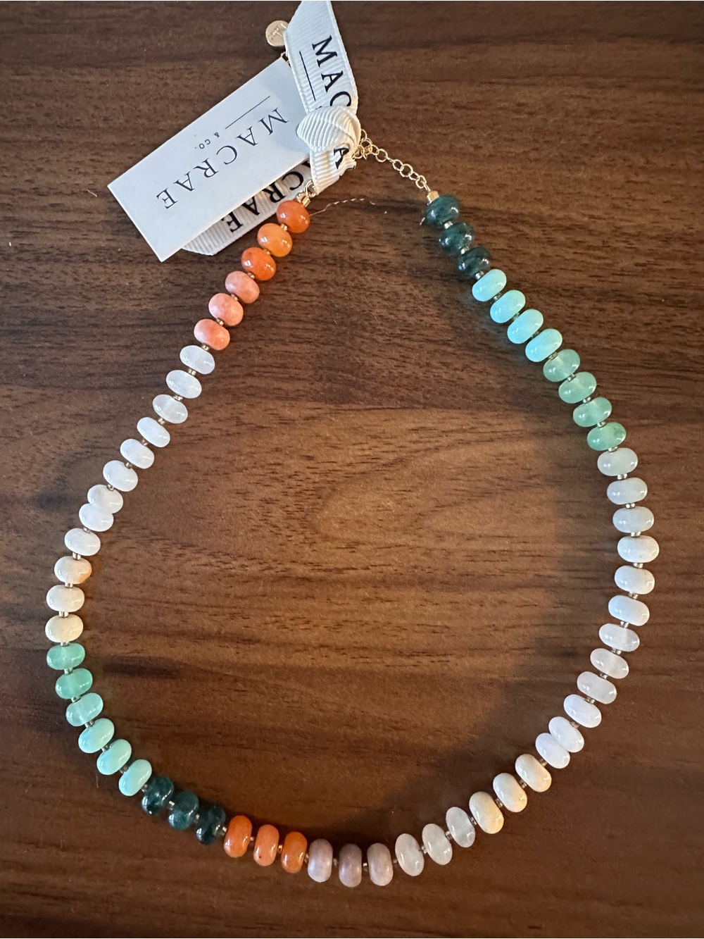 NWT colorful beaded ombre necklace by MacRae & Co.